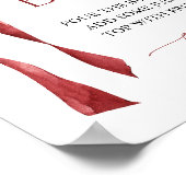 Poster Panneau de Fête des mariées Burgundy Bow Mimosa Ba (Coin)