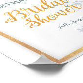 Poster Panneau de Fête des mariées de cadre doré Fleurs d (Coin)