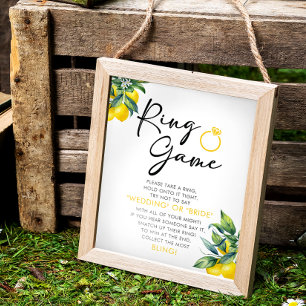 Poster Panneau de Fête des mariées de la bague de citron