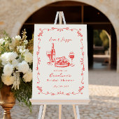 Poster Panneau de Fête des mariées de vin de pizza à la m