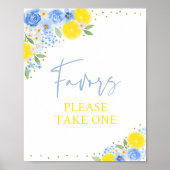 Poster Panneau de Fête des mariées Fleur Bleue Citron Fav (Devant)