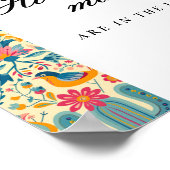 Poster Panneau de Fête des mariées Floral Mexicain Combie (Coin)
