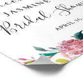 Poster Panneau de Fête des mariées florale Pastel Blush (Coin)