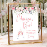 Poster Panneau de Fête des mariées florale rose pâle Mimo<br><div class="desc">Améliorez votre brunch de mariée avec notre brasserie Blush Pink Floral Bridal Brunch Mimosa Bar Sign. Cet élégant panneau de bar mimosa ajoute une touche de sophistication à votre décor de douche nuptiale. Avec ses fleurs rousses et son aquarelle design floral, il complète parfaitement le thème de la douche nuptiale...</div>