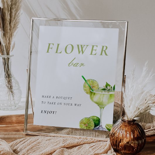 Poster Panneau de Fête des mariées Flower Bar Mexican Fie