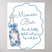 Poster Panneau de Fête des mariées Mimosa Bar Chinoiserie (Devant)