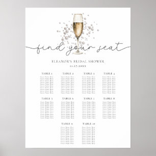 Poster Panneau de Fête des mariées Pearls & Prosecco