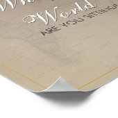 Poster Panneau de Fête des mariées Rustique Carte (Coin)