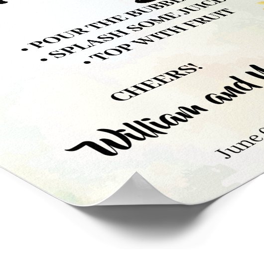 Poster Panneau de Fête des mariées Sunflowers Mimosa Bar (Coin)