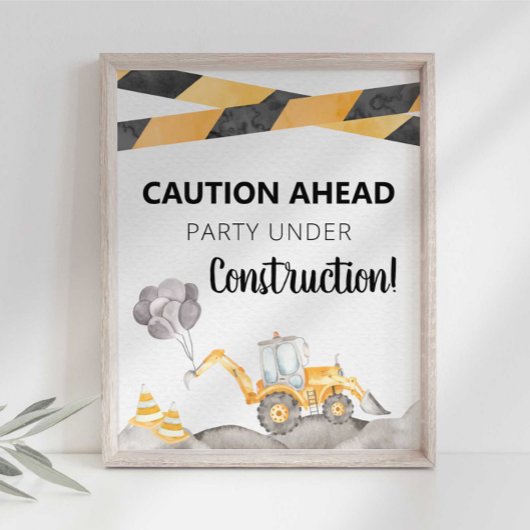 Poster Panneau de fête en construction