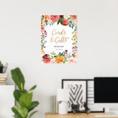 Poster Panneau de fête Floral Cartes et Cadeaux (Bureau à domicile)