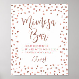 Poster Panneau de fête Mimosa Bar Rose Gold Paillettes Co