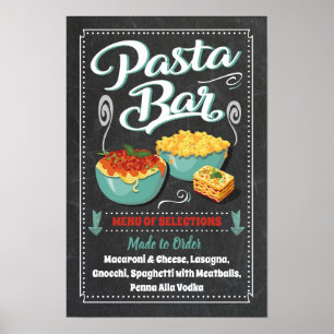 Poster Panneau de fête pour bar à pâtes