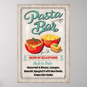Poster Panneau de fête pour bar à pâtes