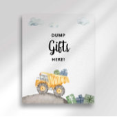 Poster Panneau de fête pour camion de construction ici