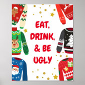 Poster Panneau de fête pour la soirée des pulls moches de (Devant)