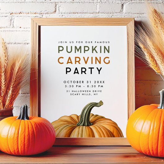 Poster Panneau de fête pour le découpage de citrouilles p