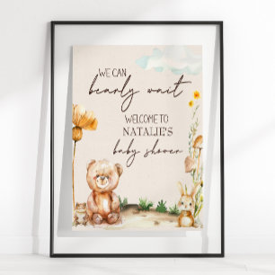 Poster Panneau de fête prénatale bohème pour bébé avec de