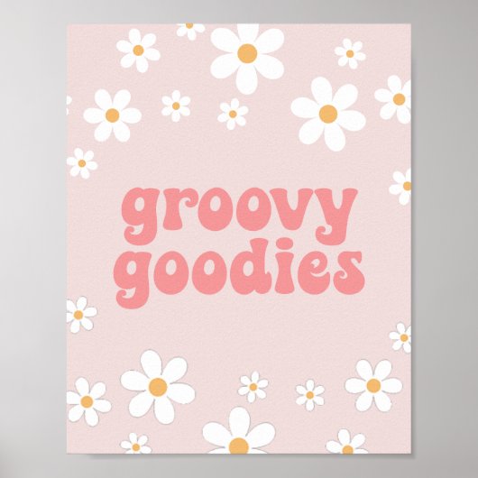 Poster Panneau de fête rétro Daisy Rose boho Groovy Goodi (Devant)