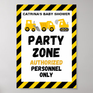 Poster Panneau de fête sur le thème de la construction