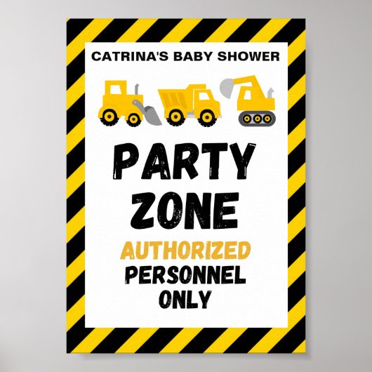 Poster Panneau de fête sur le thème de la construction (Devant)
