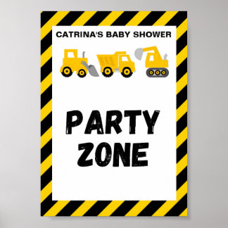 Poster Panneau de fête sur le thème de la construction