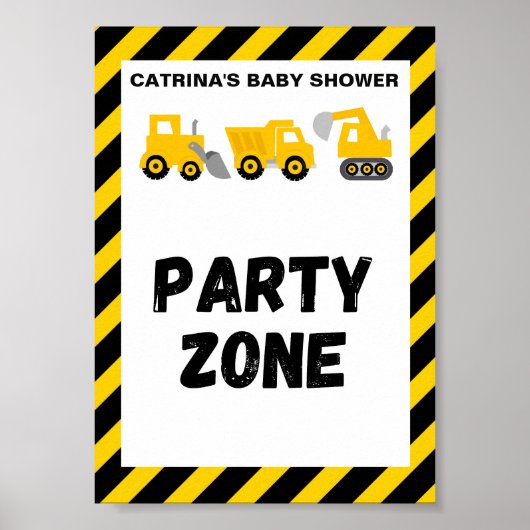 Poster Panneau de fête sur le thème de la construction (Devant)