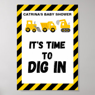 Poster Panneau de fête sur le thème de la construction
