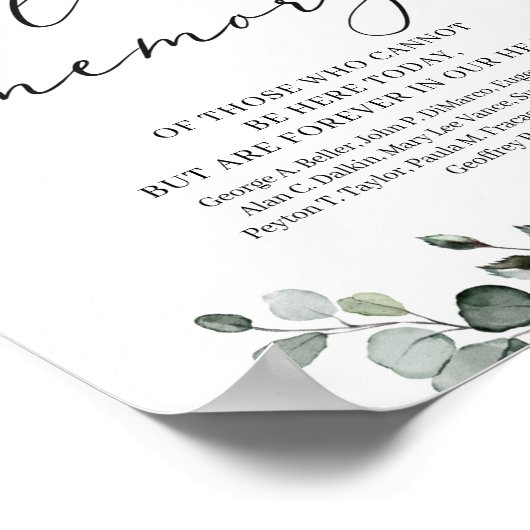 Poster Panneau de feuillage de verdure à l'aquarelle en s (Coin)