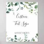 Poster Panneau de feuillage vert de calligraphie de texte (Devant)