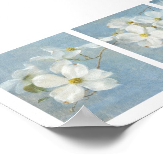 Poster Panneau de fleurs blanches (Coin)