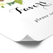 Poster Panneau de Fleurs de Fête de Mariage en Verdure Bl (Coin)