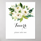 Poster Panneau de Fleurs de Fête de Mariage en Verdure Bl (Devant)