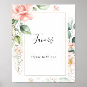 Poster Panneau de Fleurs de Feuillage Vert Doré Géométriq (Devant)