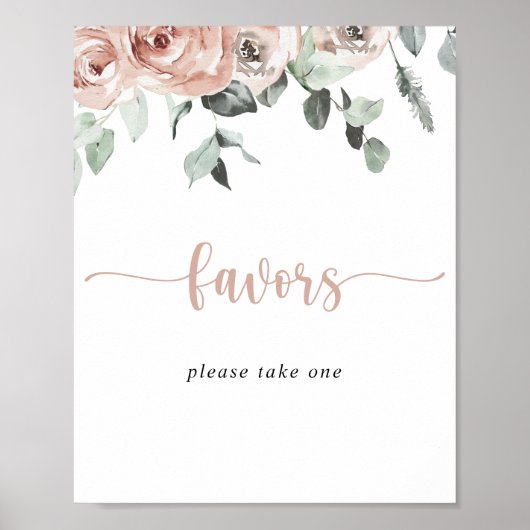 Poster Panneau de Fleurs de Rose Poussiéreuse Classique (Devant)