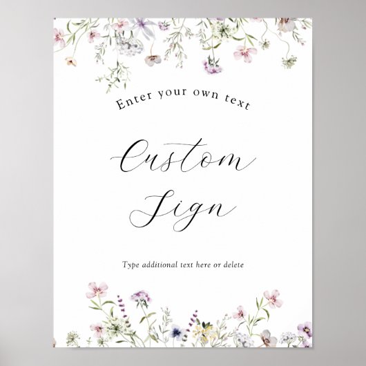 Poster Panneau de fleurs sauvages violettes délicates ave (Devant)