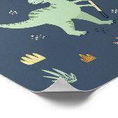 Poster Panneau de fouille de dinosaure mignon (Coin)