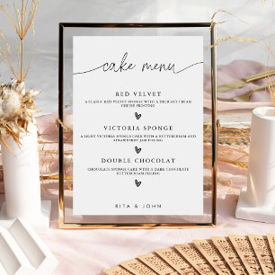 Poster Panneau de gâteau de mariage à calligraphie modern