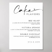 Poster Panneau de gâteau de mariage Chic Moderne Menu (Devant)