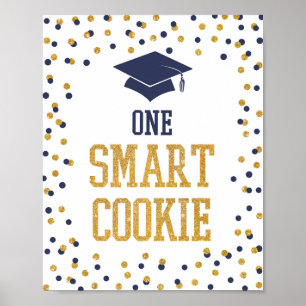 Poster Panneau de graduation Marine & Gold d'un cookie in