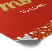 Poster Panneau de graduation rouge en script à feuilles d (Coin)