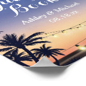 Poster Panneau de guirlandes de plage de palmiers d'été L (Coin)