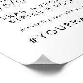 Poster Panneau de hashtag de mariage de station de selfie (Coin)