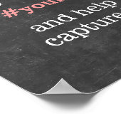 Poster Panneau de hashtag Instagram Love Camera Blackboar (Coin)