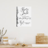 Poster Panneau de hashtag Mariage Silver Edge (Cuisine)