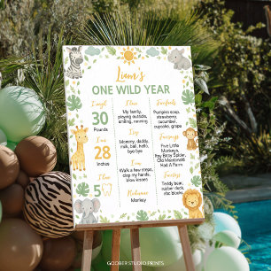 Poster Panneau de jalon de 1er anniversaire Wild One Safa