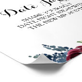 Poster Panneau de jar de date burgundy étincelant rustiqu (Coin)