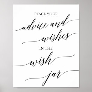 Poster Panneau de jarre de vœux de calligraphie noire élé