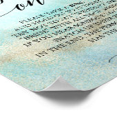 Poster Panneau de jeu Aqua et Gold Watercolor Beach (Coin)