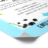 Poster Panneau de jeu Baby shower Blue Boy Panda (Coin)